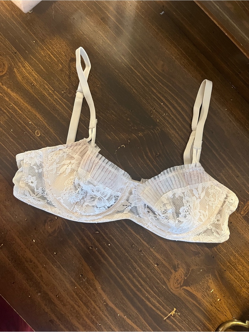 Victoria's Secret Dream Angels Coconut White Lace Wicked Unlined Uplift Bra 32 C